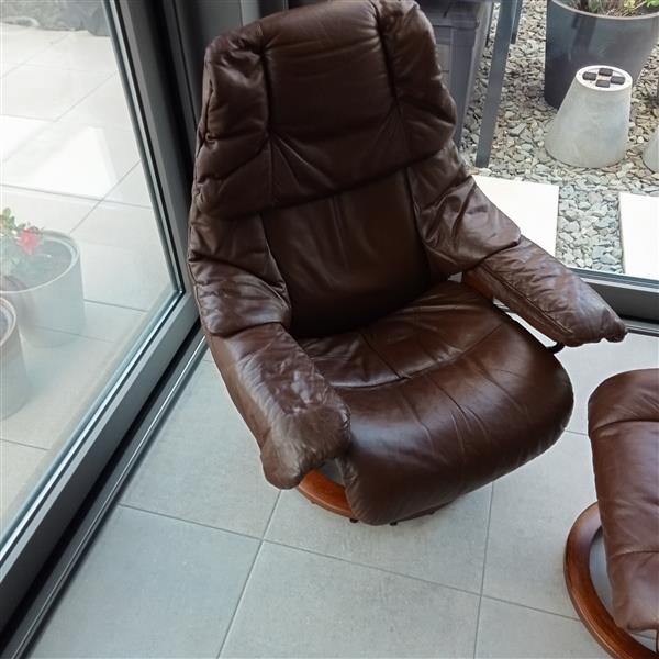 Grote foto heel mooie stressless reno zetel kleur bruin huis en inrichting fauteuils