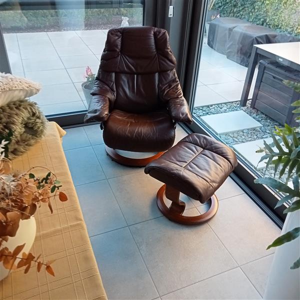 Grote foto heel mooie stressless reno zetel kleur bruin huis en inrichting fauteuils
