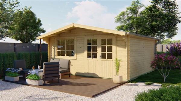 Grote foto blokhut tuinhuis hendrick 44 mm vuren tuin en terras tuinhuisjes en blokhutten