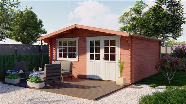 Grote foto blokhut tuinhuis hendrick 44 mm vuren tuin en terras tuinhuisjes en blokhutten