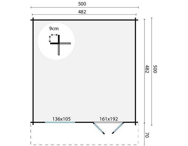 Grote foto blokhut tuinhuis hendrick 44 mm vuren tuin en terras tuinhuisjes en blokhutten
