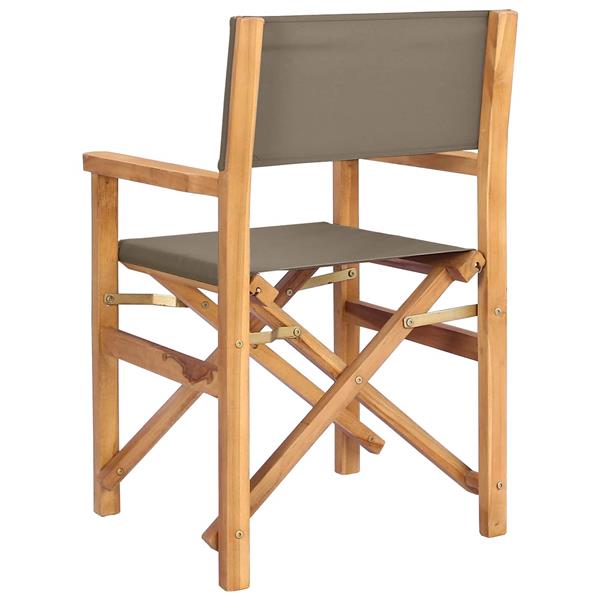 Grote foto vidaxl eetkamerstoel bruin en taupe 56 x 54 x 87 cm massief teakhout tuin en terras tuinmeubelen