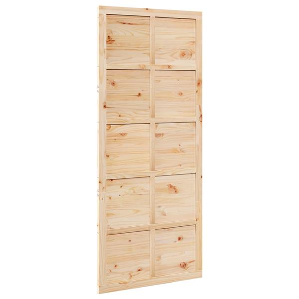 Grote foto vidaxl schuifdeur naturel 80 x 2 5 x 208 cm massief grenenhout doe het zelf en verbouw deuren en horren