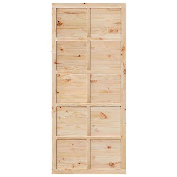 Grote foto vidaxl schuifdeur naturel 80 x 2 5 x 208 cm massief grenenhout doe het zelf en verbouw deuren en horren