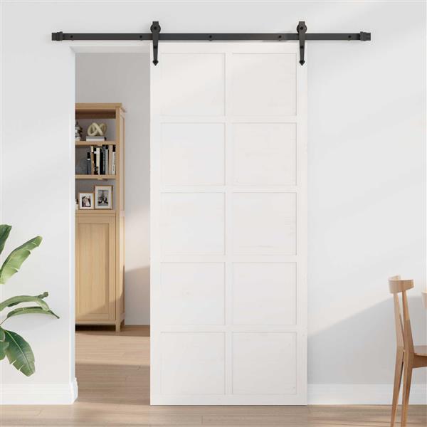 Grote foto vidaxl schuifdeur wit 90 x 2 5 x 208 cm massief grenenhout doe het zelf en verbouw deuren en horren