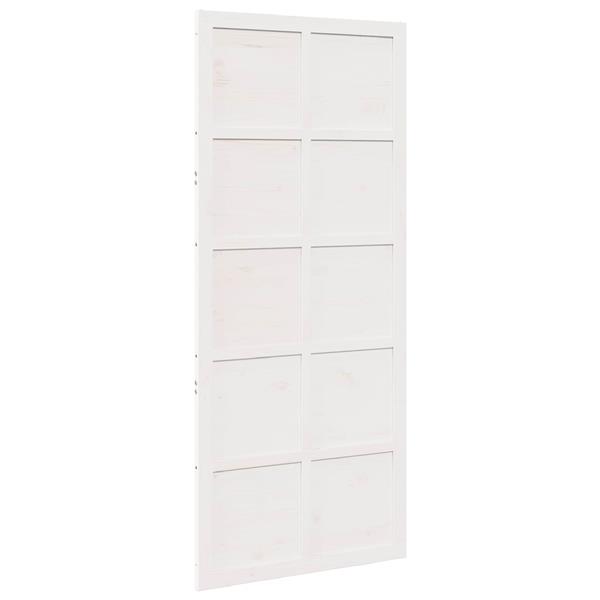 Grote foto vidaxl schuifdeur wit 90 x 2 5 x 208 cm massief grenenhout doe het zelf en verbouw deuren en horren