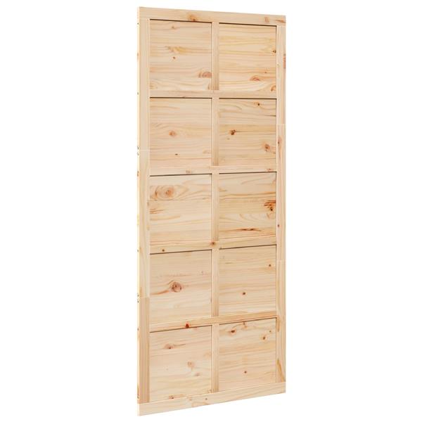 Grote foto vidaxl schuifdeur naturel 100 x 2 5 x 208 cm massief grenenhout doe het zelf en verbouw deuren en horren
