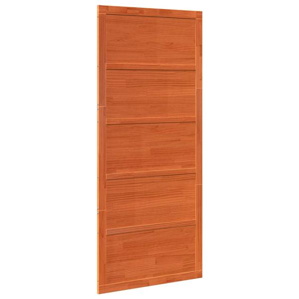 Grote foto vidaxl schuifdeur wasbruin 90 x 2 5 x 208 cm massief grenenhout doe het zelf en verbouw deuren en horren