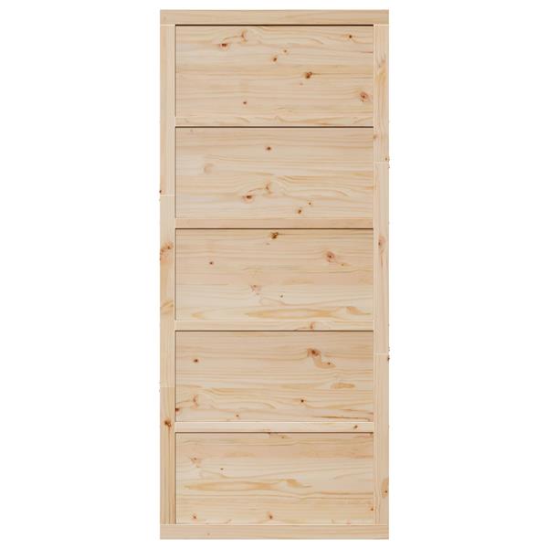 Grote foto vidaxl schuifdeur naturel 100 x 2 5 x 208 cm massief grenenhout doe het zelf en verbouw deuren en horren