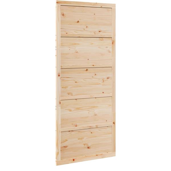 Grote foto vidaxl schuifdeur naturel 100 x 2 5 x 208 cm massief grenenhout doe het zelf en verbouw deuren en horren