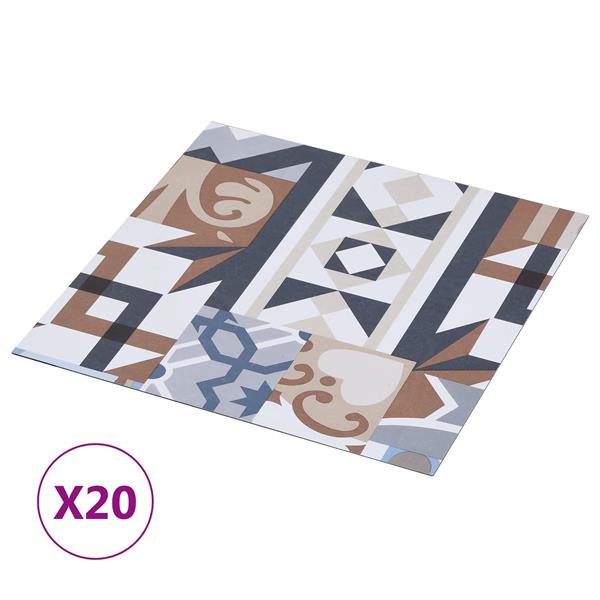 Grote foto vidaxl zelfklevende vloerplanken mono patroon 30 5 x 30 5 cm 20 st pvc doe het zelf en verbouw tegels