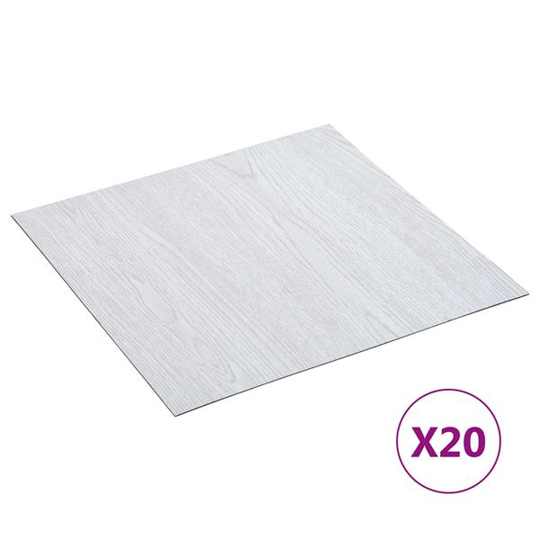 Grote foto vidaxl zelfklevende vloerplanken 30 5 x 30 5 cm 20 pcs pvc wit doe het zelf en verbouw tegels