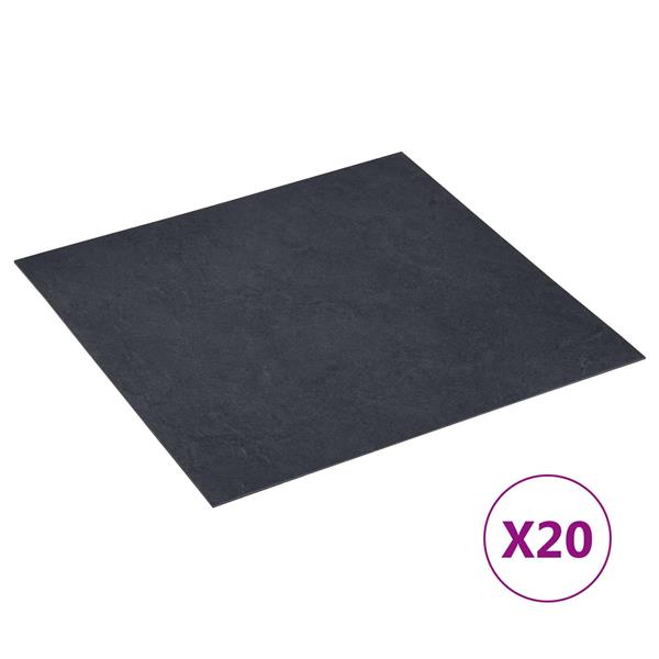 Grote foto vidaxl zelfklevende vloerplanken zwart marmer 30 5 x 30 5 cm 20 st pvc doe het zelf en verbouw tegels