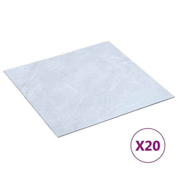 Grote foto vidaxl zelfklevende vloerplanken 30 5 x 30 5 cm 20 pcs pvc wit marmer doe het zelf en verbouw tegels