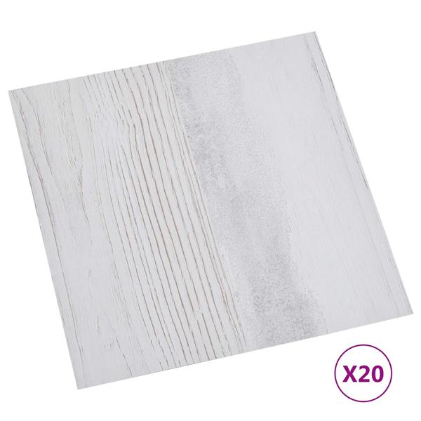 Grote foto vidaxl zelfklevende vloerplanken 30 5 x 30 5 cm 20 pcs pvc wit en hout doe het zelf en verbouw tegels