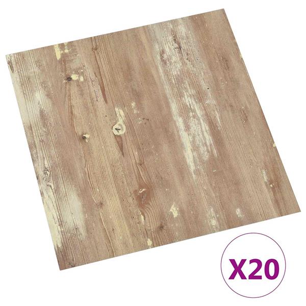 Grote foto vidaxl zelfklevende vloerplanken bruin en wit 30 5 x 30 5 cm 20 st pvc doe het zelf en verbouw tegels