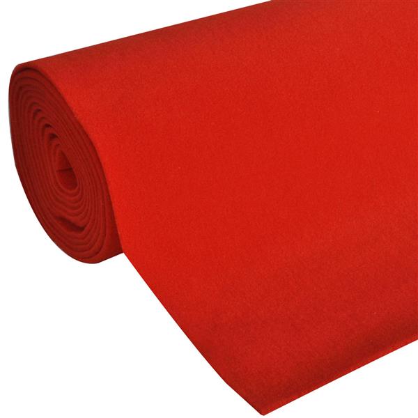 Grote foto vidaxl tapijt rood 1 x 10 m polyester tuin en terras overige tuin en terras