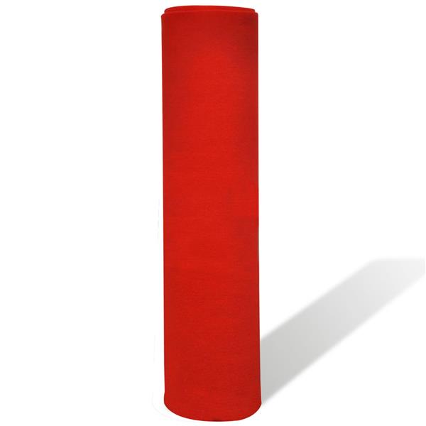Grote foto vidaxl tapijt rood 1 x 5 m polyester tuin en terras overige tuin en terras
