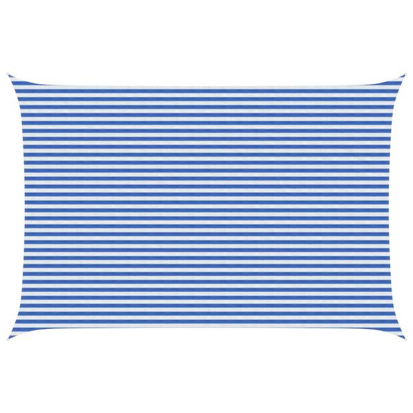 Grote foto vidaxl zonneschaduwzeil blauw en wit 4 x 5 m hdpe tuin en terras overige tuin en terras