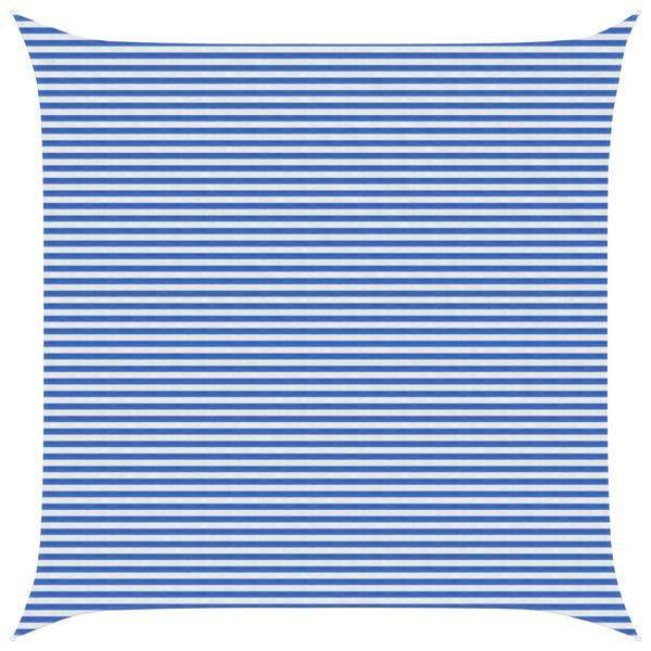 Grote foto vidaxl zonneschaduwzeil blauw en wit 7 x 7 m hdpe tuin en terras overige tuin en terras