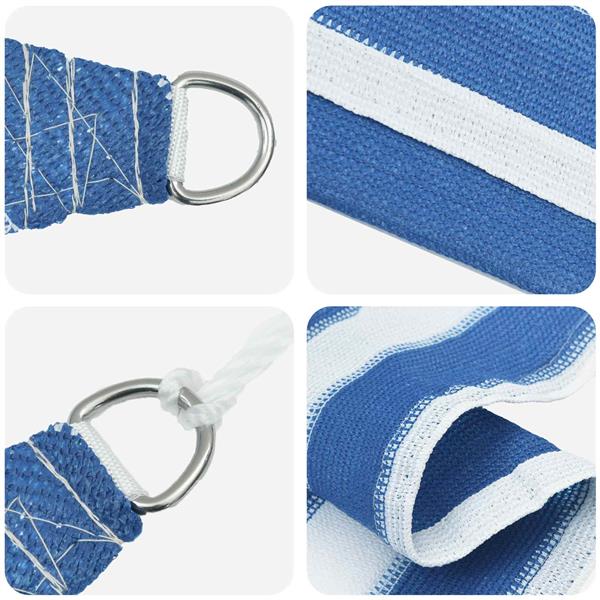 Grote foto vidaxl zonneschaduwzeil blauw en wit 7 x 7 m hdpe tuin en terras overige tuin en terras