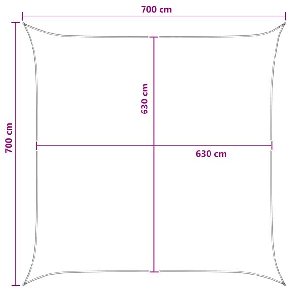 Grote foto vidaxl zonneschaduwzeil blauw en wit 7 x 7 m hdpe tuin en terras overige tuin en terras