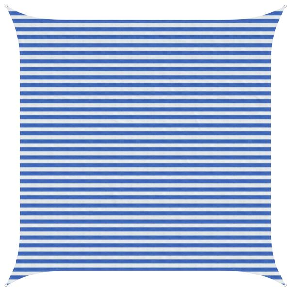 Grote foto vidaxl zonneschaduwzeil blauw en wit 4 5 x 4 5 m hdpe tuin en terras overige tuin en terras