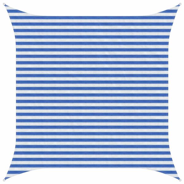 Grote foto vidaxl zonneschaduwzeil blauw en wit 3 6 x 3 6 m hdpe tuin en terras overige tuin en terras