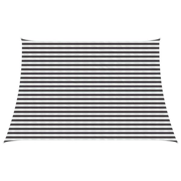 Grote foto vidaxl zonneschaduwzeil antraciet en wit 4 5 x 3 m hdpe tuin en terras overige tuin en terras