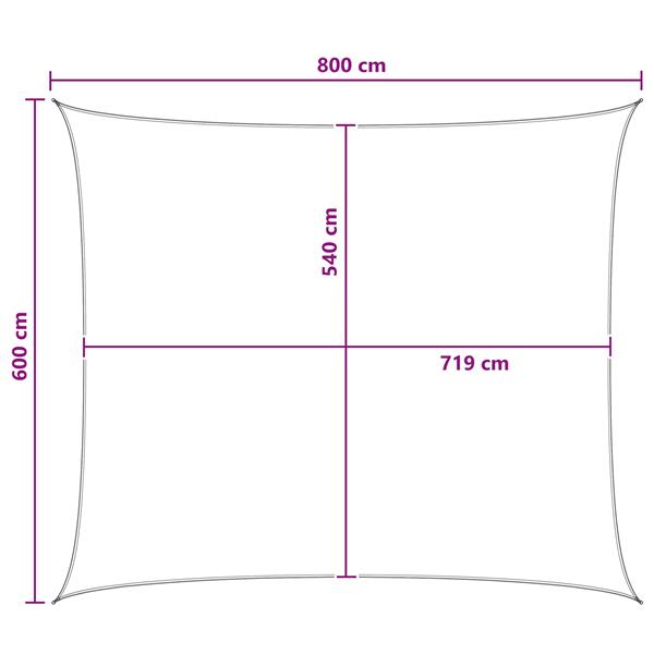 Grote foto vidaxl zonneschaduwzeil antraciet en wit 6 x 8 m hdpe tuin en terras overige tuin en terras