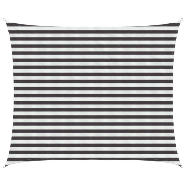 Grote foto vidaxl zonneschaduwzeil antraciet en wit 2 5 x 3 m hdpe tuin en terras overige tuin en terras