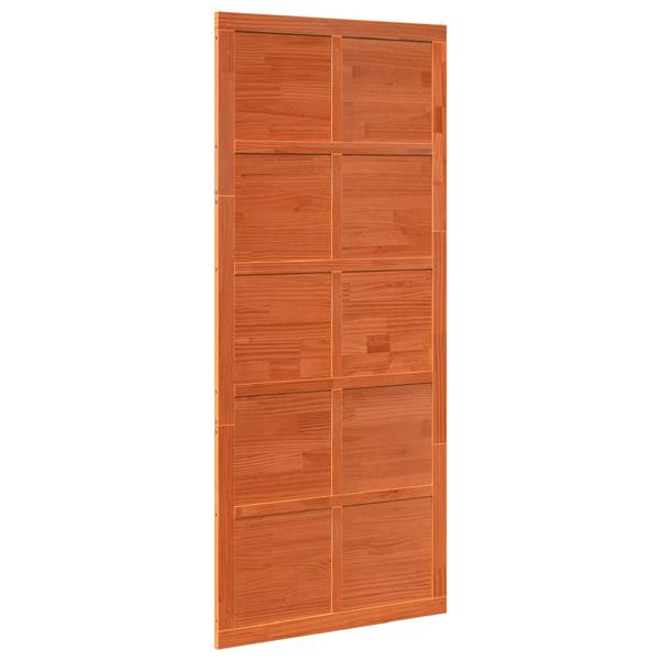 Grote foto vidaxl schuifdeur wasbruin 80 x 2 5 x 208 cm massief grenenhout doe het zelf en verbouw deuren en horren