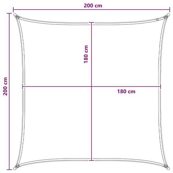 Grote foto vidaxl zonneschaduwzeil antraciet en wit 2 x 2 m hdpe tuin en terras overige tuin en terras