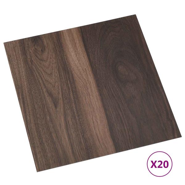 Grote foto vidaxl zelfklevende vloerplanken 30 5 x 30 5 cm 20 pcs pvc donkerbruin doe het zelf en verbouw tegels
