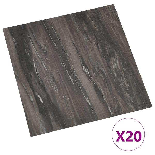 Grote foto vidaxl zelfklevende vloerplanken 30 5 x 30 5 cm 20 pcs pvc donkergrijs doe het zelf en verbouw tegels