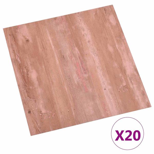 Grote foto vidaxl zelfklevende vloerplanken 30 5 x 30 5 cm 20 pcs pvc rood doe het zelf en verbouw tegels