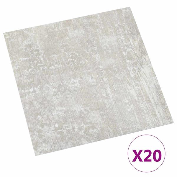Grote foto vidaxl zelfklevende vloerplanken 30 5 x 30 5 cm 20 pcs pvc lichtgrijs doe het zelf en verbouw tegels