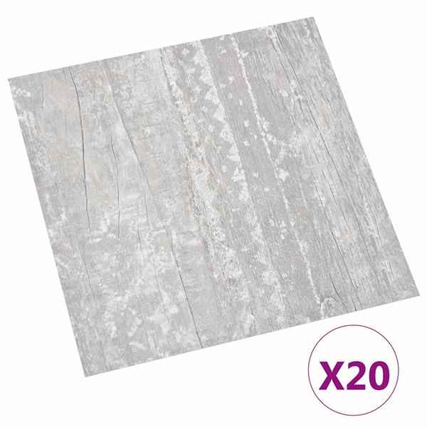Grote foto vidaxl zelfklevende vloerplanken 30 5 x 30 5 cm 20 pcs pvc grijs doe het zelf en verbouw tegels