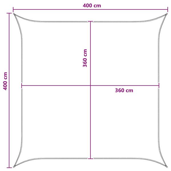 Grote foto vidaxl zonneschaduwzeil geel en wit 4 x 4 m hdpe tuin en terras overige tuin en terras