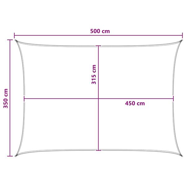 Grote foto vidaxl zonneschaduwzeil antraciet en wit 3 5 x 5 m hdpe tuin en terras overige tuin en terras