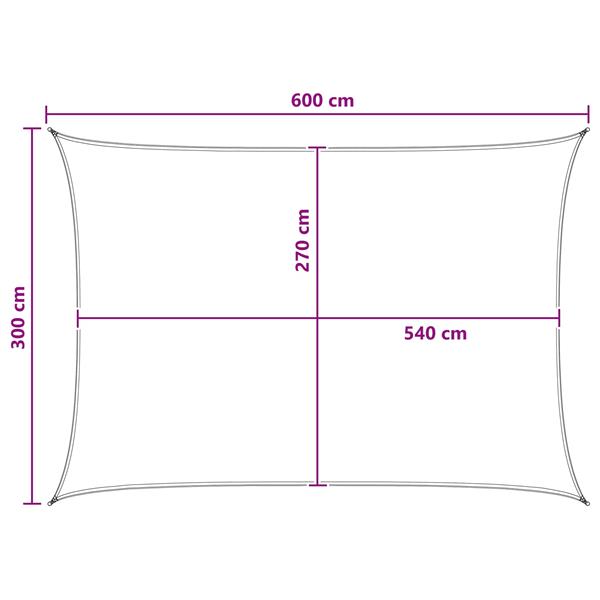 Grote foto vidaxl zonneschaduwzeil antraciet en wit 3 x 6 m hdpe tuin en terras overige tuin en terras