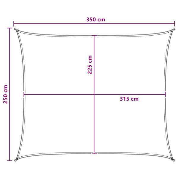 Grote foto vidaxl zonneschaduwzeil antraciet en wit 2 5 x 3 5 m hdpe tuin en terras overige tuin en terras