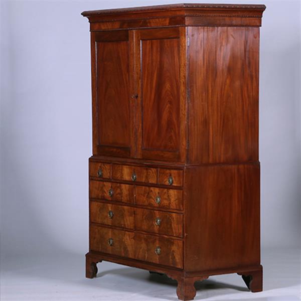 Grote foto strak en sober engels kabinet in mahonie met 5 laden ca 1830 no.400910 antiek en kunst stoelen en banken