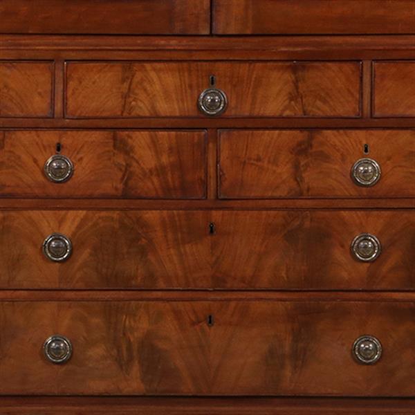 Grote foto strak en sober engels kabinet in mahonie met 5 laden ca 1830 no.400910 antiek en kunst stoelen en banken