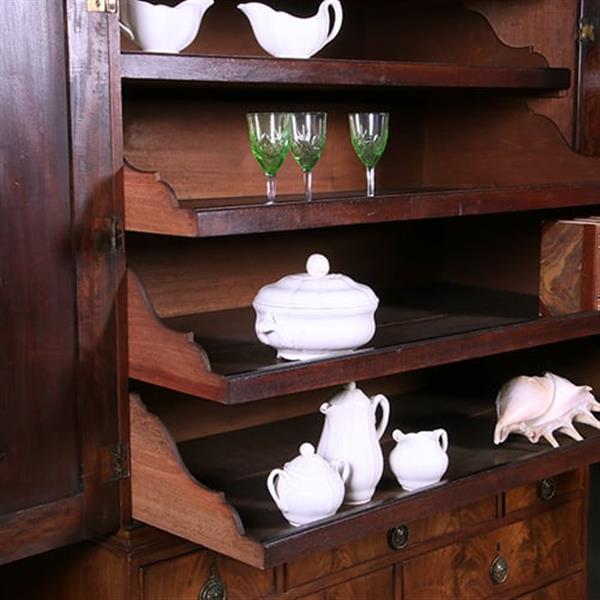 Grote foto strak en sober engels kabinet in mahonie met 5 laden ca 1830 no.400910 antiek en kunst stoelen en banken