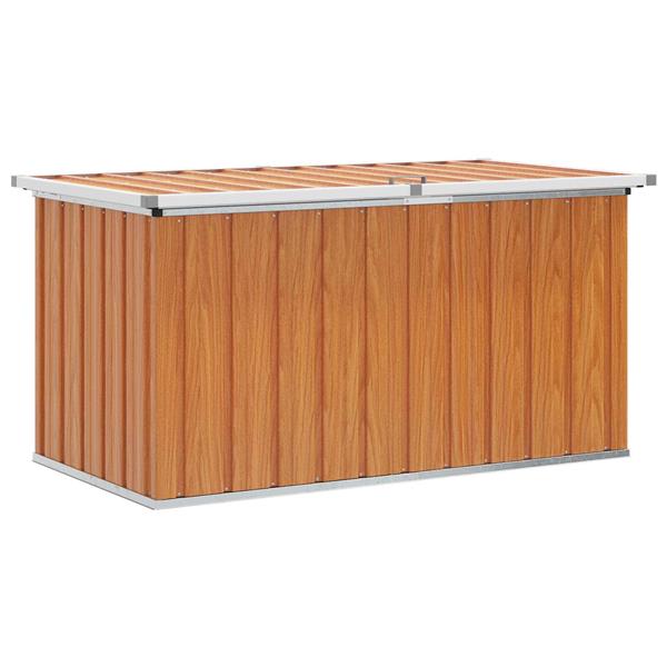 Grote foto vidaxl buitenopslagdoos hout 129 x 67 x 65 cm gegalvaniseerd staal tuin en terras overige tuin en terras