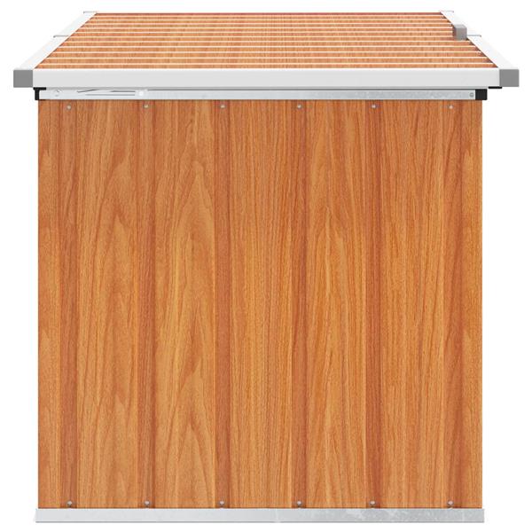 Grote foto vidaxl buitenopslagdoos hout 129 x 67 x 65 cm gegalvaniseerd staal tuin en terras overige tuin en terras