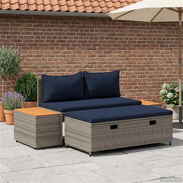 Grote foto vidaxl buiten bankenset 4 seater 4 pcs 55 x 30 x 39 cm tuin en terras tuinmeubelen
