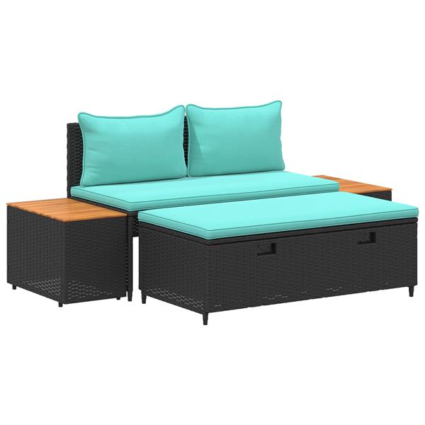 Grote foto vidaxl buiten bankenset 4 seater 4 pcs 55 x 30 x 39 cm tuin en terras tuinmeubelen