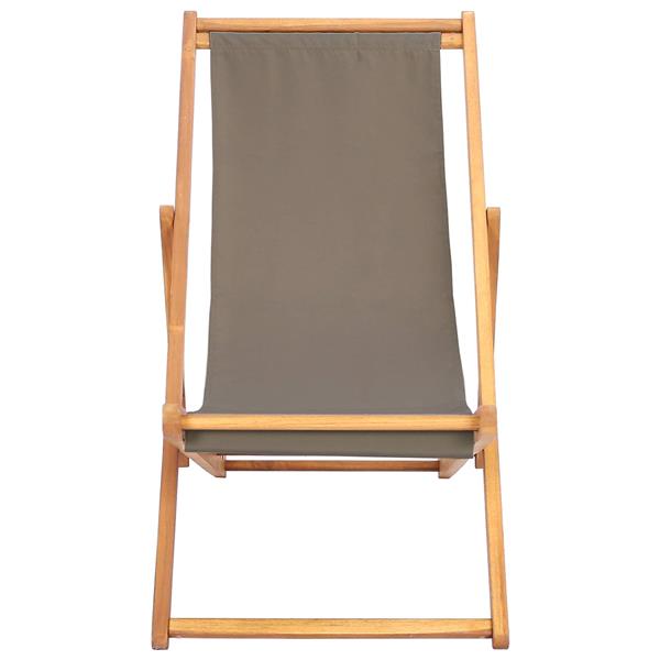 Grote foto vidaxl strandstoel taupe massief teakhout tuin en terras tuinmeubelen